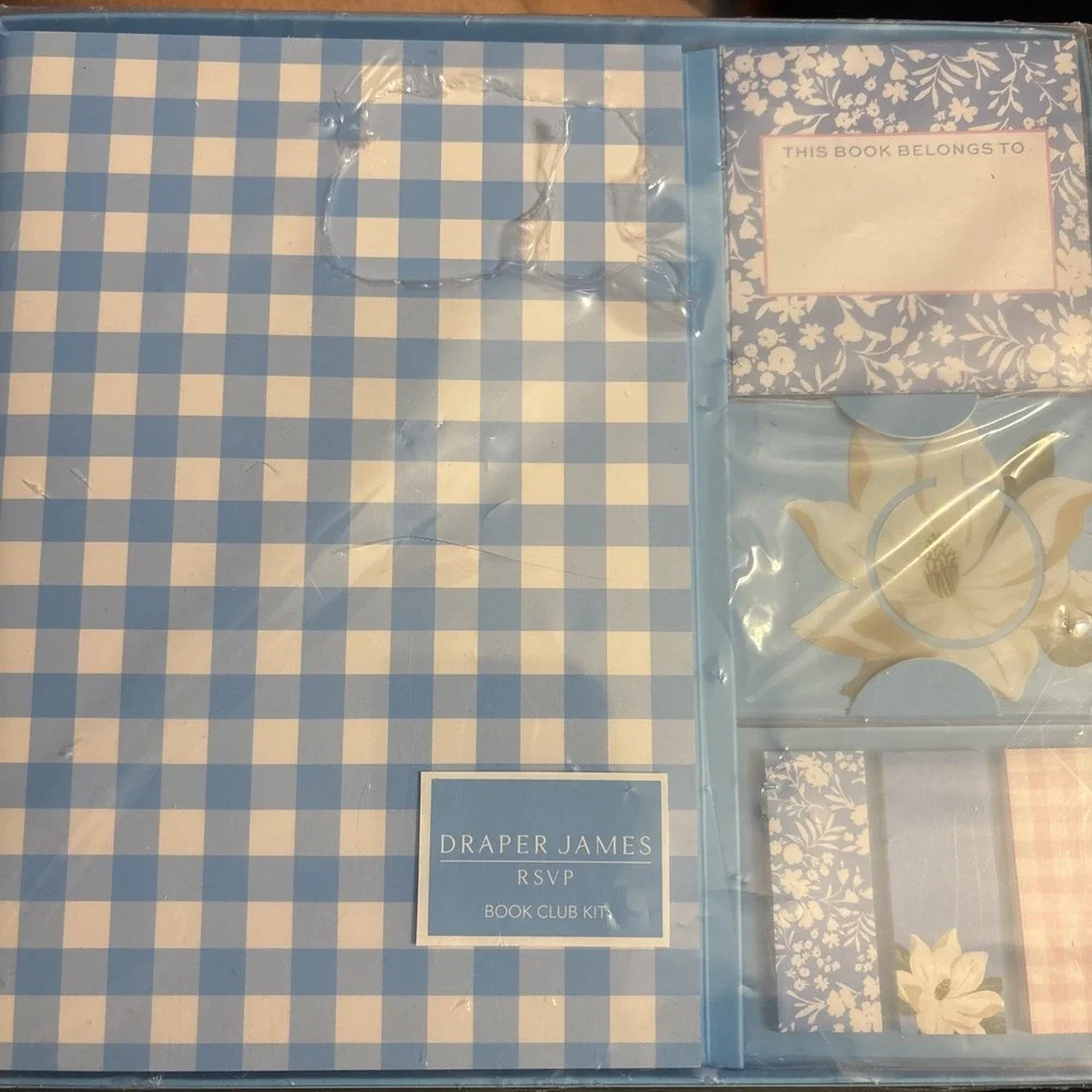 Draper james rsvp book club kit. 4 Pc Set. Bookmark. Stickers, Journal. Tabs.